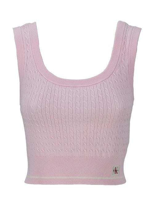 sl woven label cable bralette CALVIN KLEIN JEANS | LV047F319G8Z6